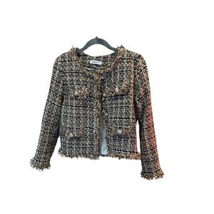 Tweed Fringe Jacket… gold buttons… Sequence specks… just lovely earth stones